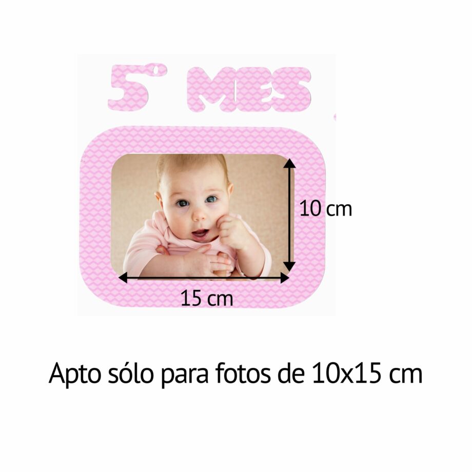 Marcos de fotos adhesivos para celebrar el cumpleaños de tu bebé. Versión Rosa