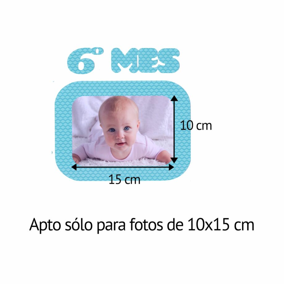 Marcos de fotos adhesivos para decorar la habitación de tu bebé. Versión Azul