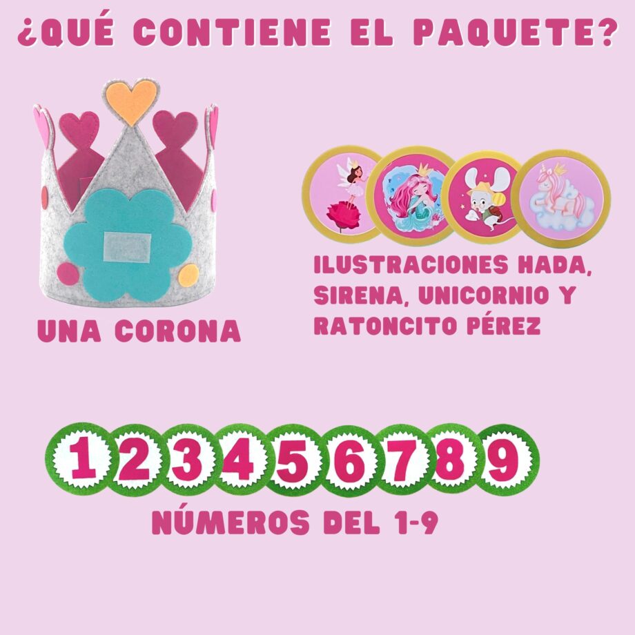 Corona de reina para cumpleaños infantiles