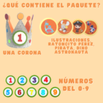 Corona de fieltro para cumpleaños con ilustraciones