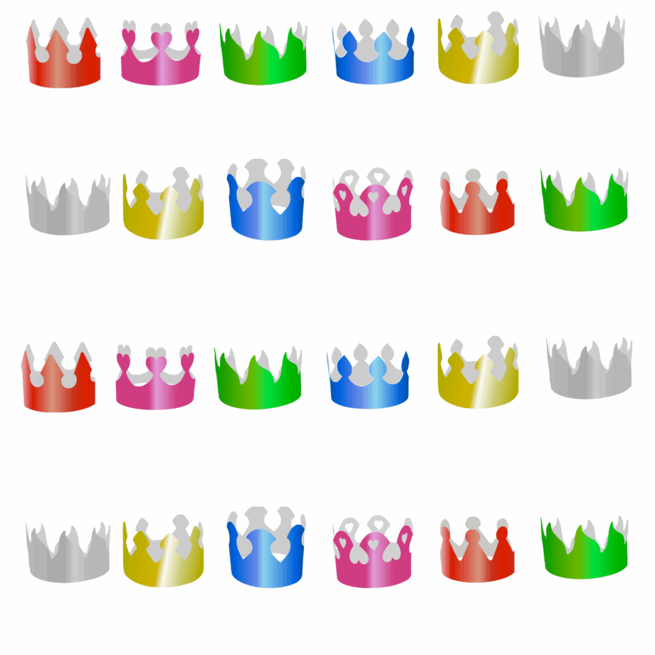 coronas metalizadas de papel, coronas cumpleaños de cartulinas