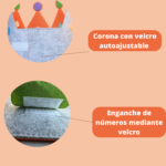Corona cumpleaños reversible naranja con números del 0-9