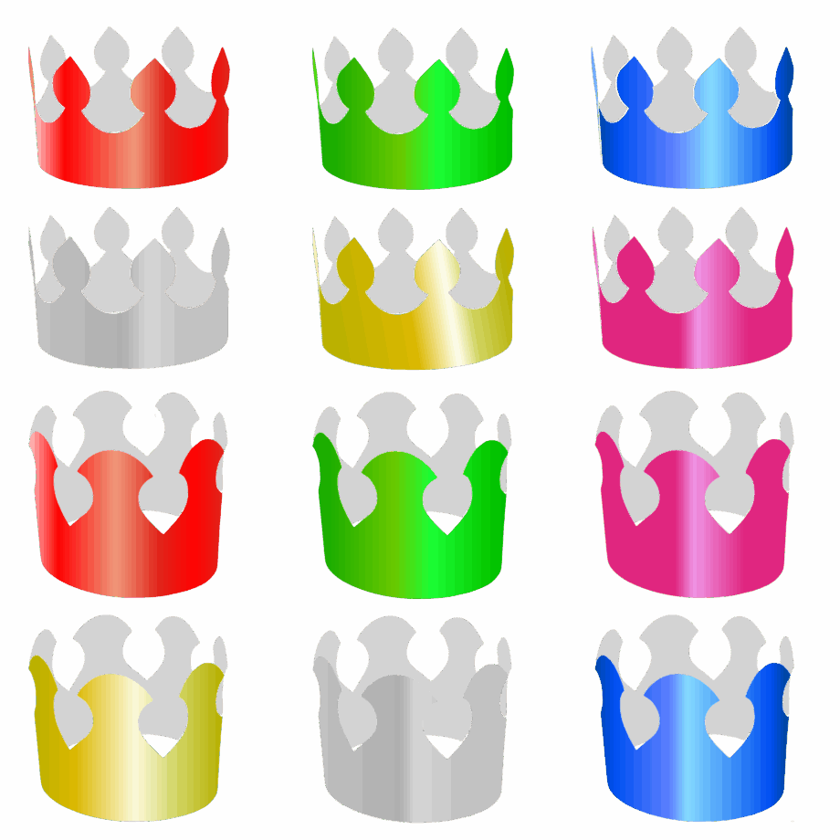 corona de cartulina de colores, colora para cumpleaños o fiestas infantiles.