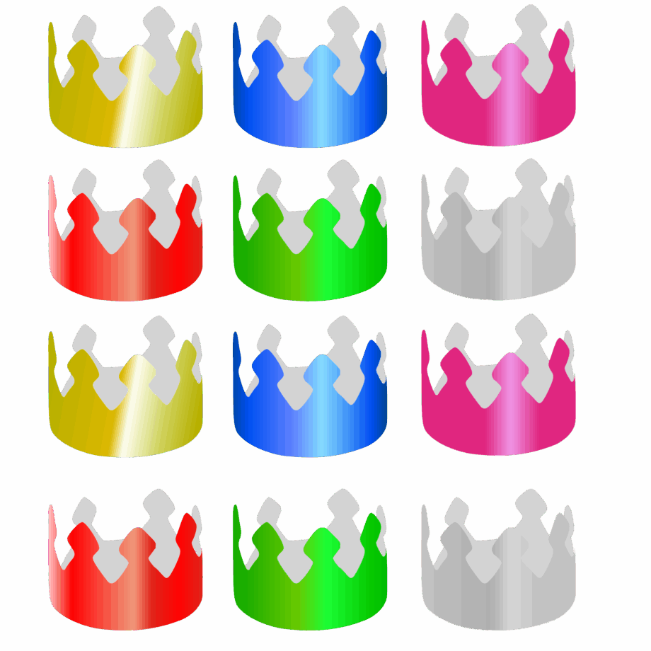coronas para fiestas de cumpleaños de cartulina metalizada de colores rosa,azul, plata, verde, rojo, oro