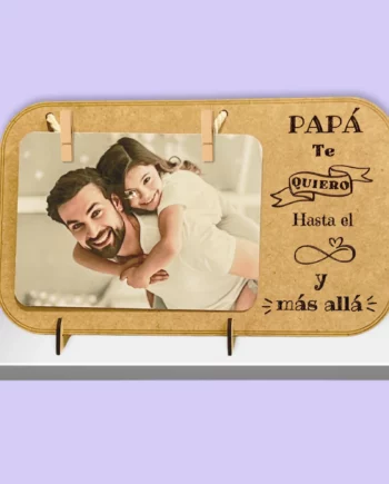 Regalo día del padre, marco de fotos papá te quiero hasta el infinito y más allá