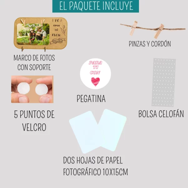 Marco de fotos  personalizado "Mi flor favorita eres tú"
