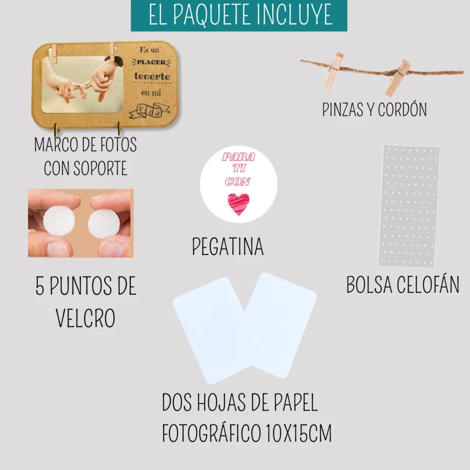 Portafotos personalizado "Es un placer tenerte en mi vida"
