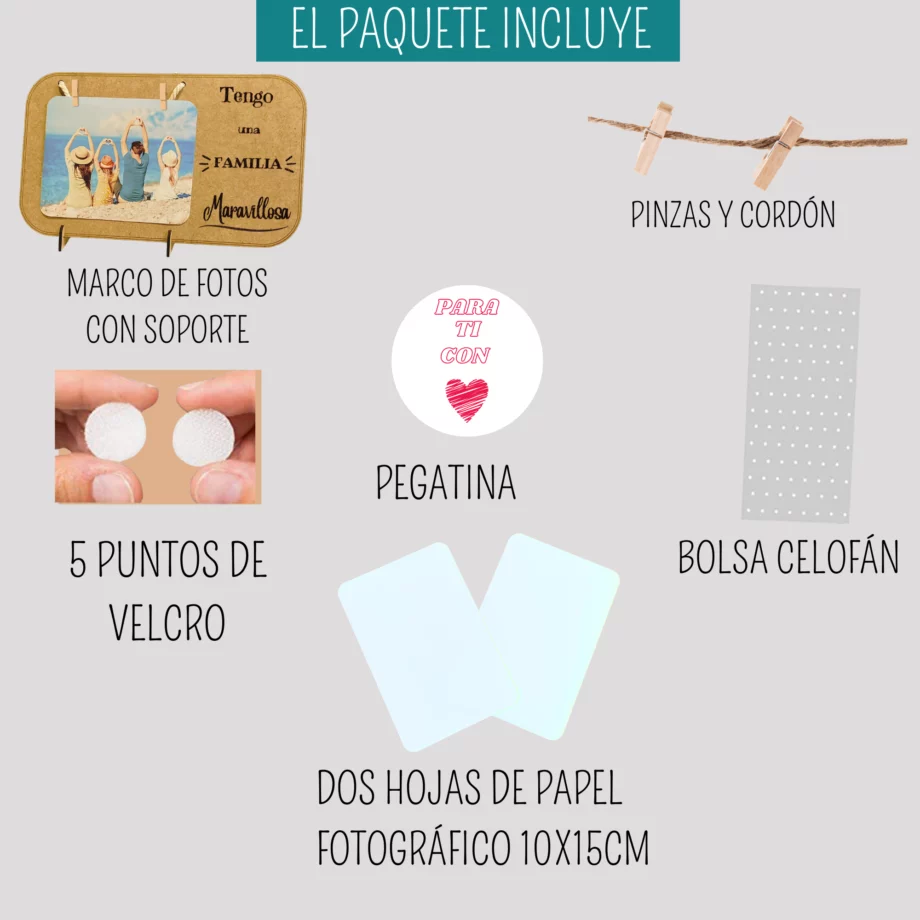 Marco de Fotos Personalizado  "Tengo una Familia Maravillosa".