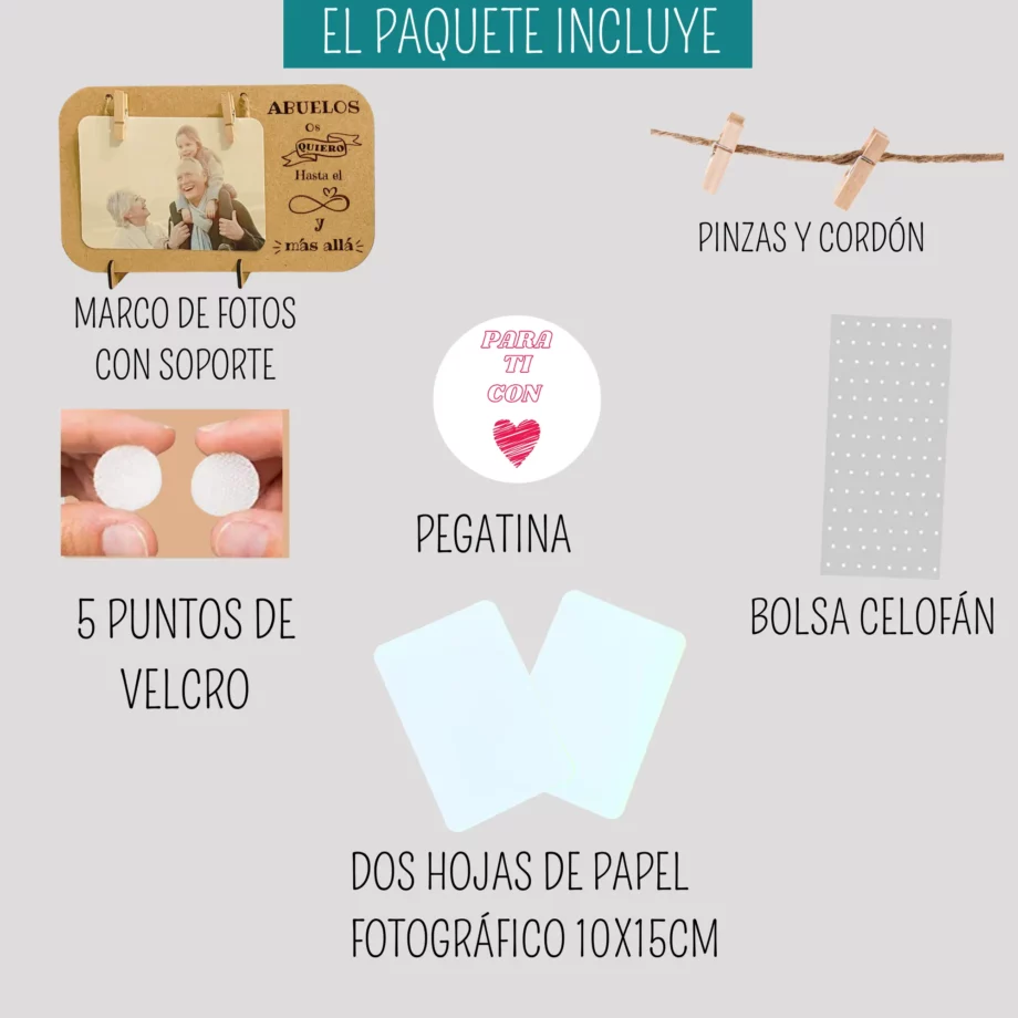 Marcos de fotos "Abuelos os quiero hasta el Infinito y más allá"
