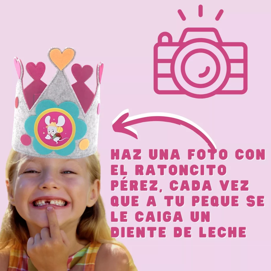Corona de tela para cumpleaños infantiles con ilustraciones