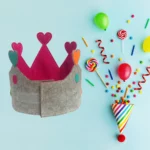 Corona cumpleaños con números del 1 al 9. Corona Reina Rosa