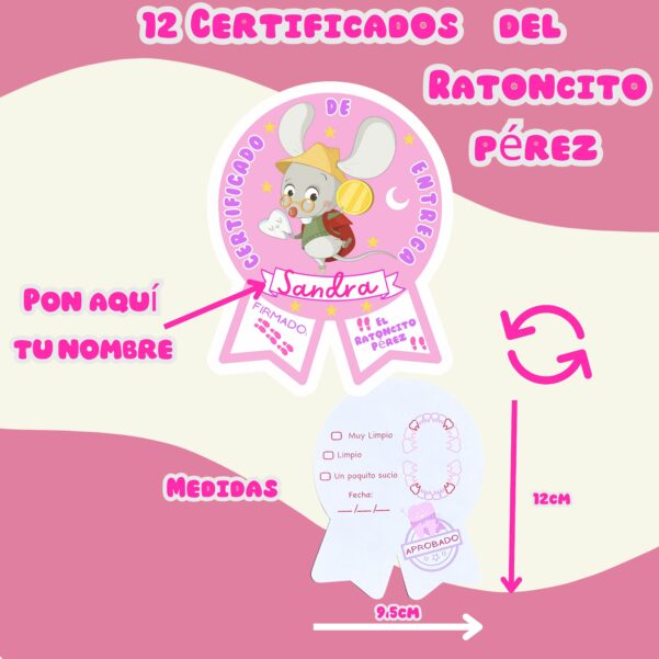 certificado raton perez regalo niña 5 años