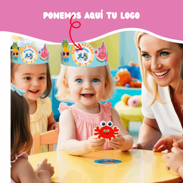 Pack de 30 Diplomas para niños y niñas con forma de corona "Fin de Curso 2025"