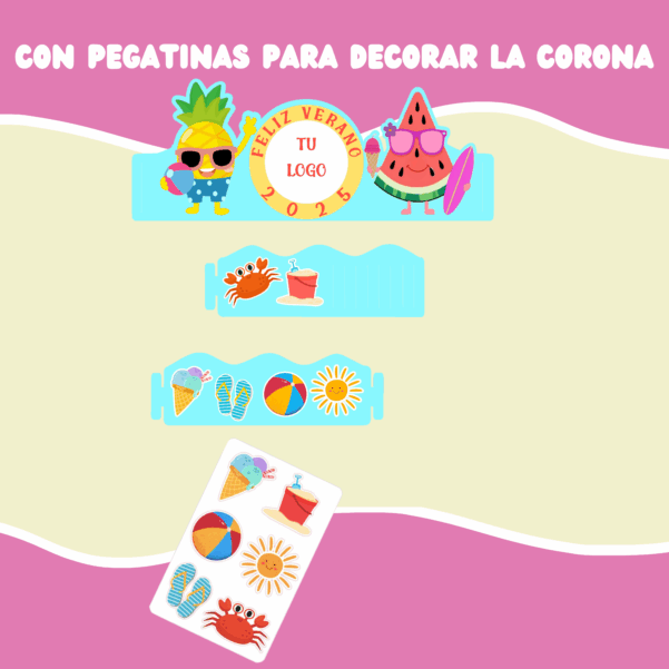Pack de 30 Diplomas para niños y niñas con forma de corona "Fin de Curso 2025"