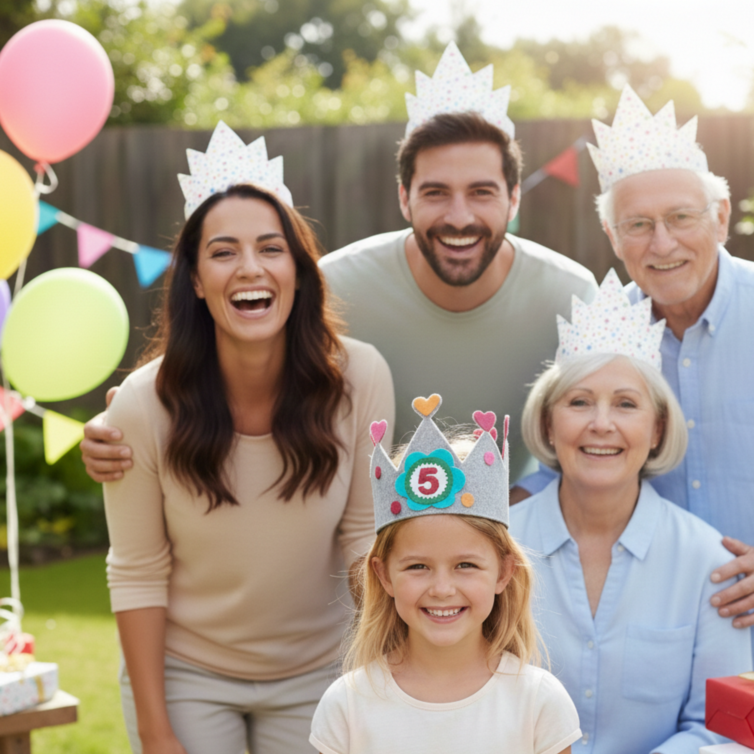 Pack de 50 coronas cumpleaños para fiestas infantiles. Surtido variado 25 coronas rosas y 25 coronas naranjas